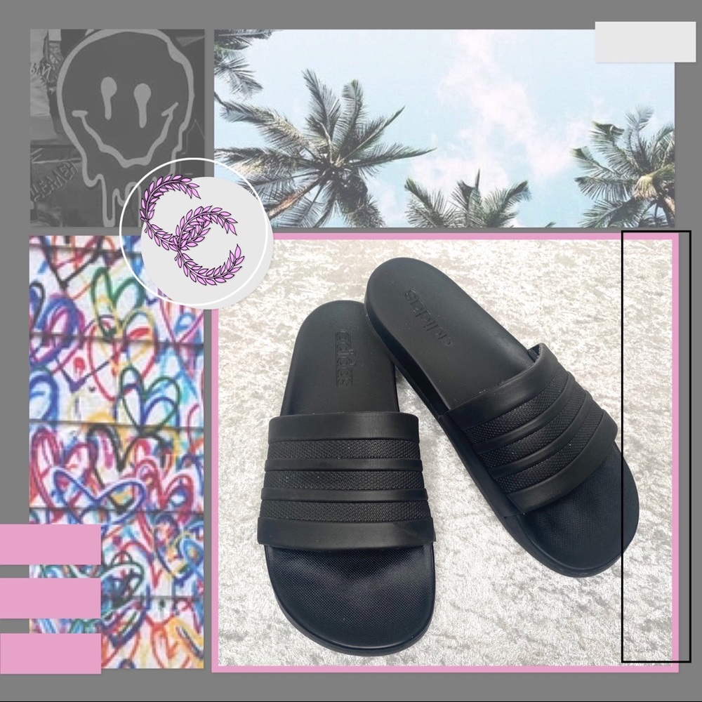 SOLD - Adidas Adilette Cloudfoam Slides Mens 7 - Picture 1 of 9
